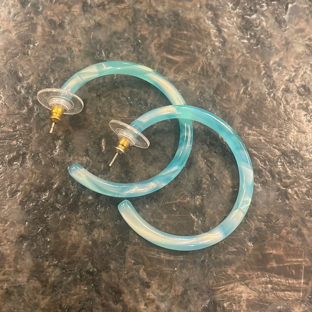 J Crew Factory turquoise hoop earrings